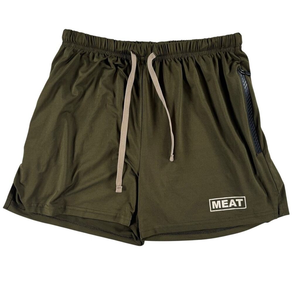 MEAT Sportswear Mens Squatting Gym Shorts - Retro / Juniper Green - Medium